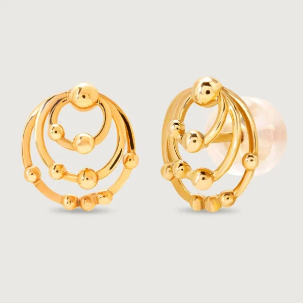 Golden Orbit Stud Earrings