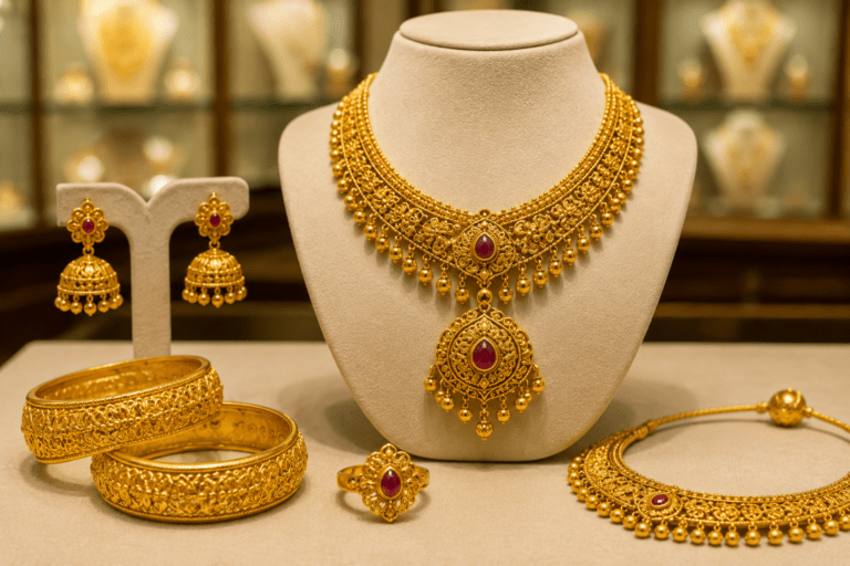 Gold jewellery collection at Sneha Fine Jewels