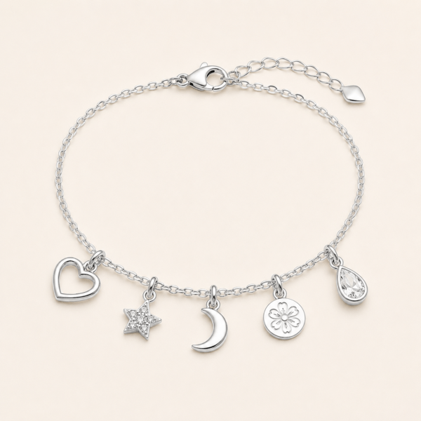 Moonlight Wishes Silver Charm Bracelet