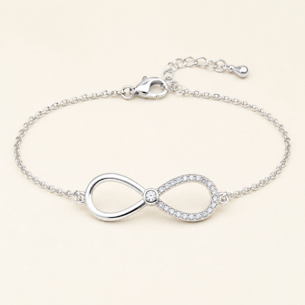 Endless Spark Silver Infinity Bracelet