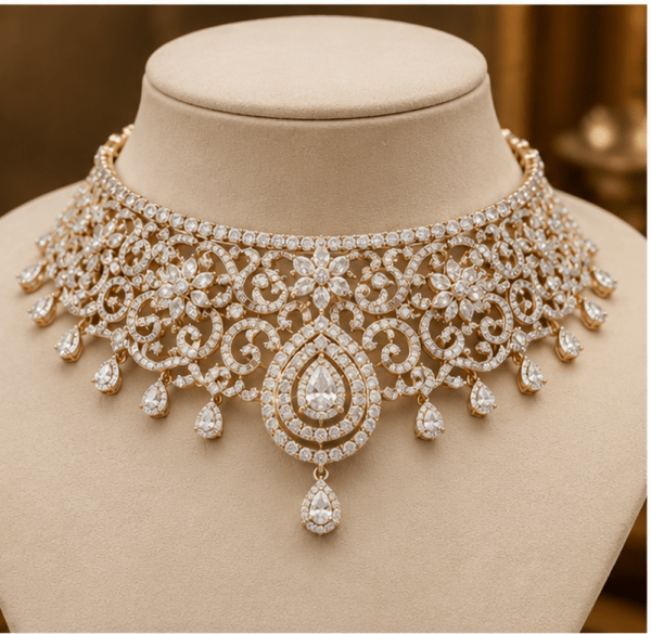Celestial Lace Diamond Bridal Choker