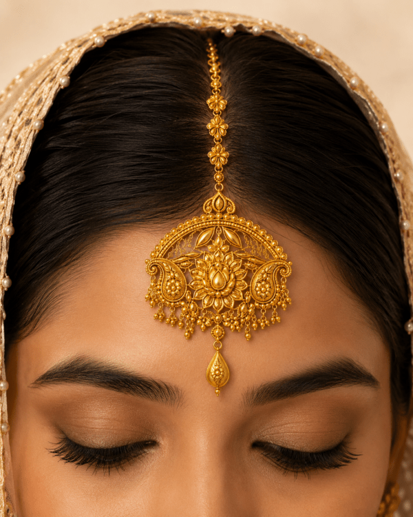 Rajsi Lotus Bridal Gold Maang Tikka