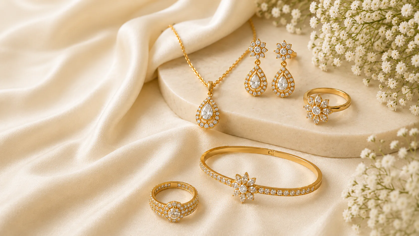 Gold and diamond jewellery collection at Sneha Fine Jewels