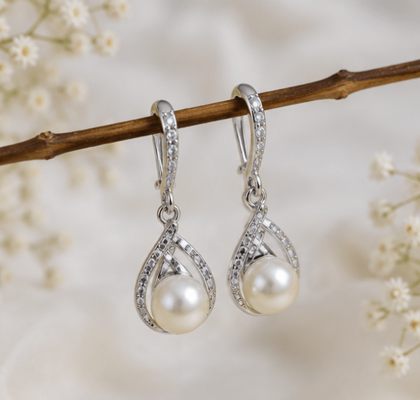 Silver Pearl Earrings