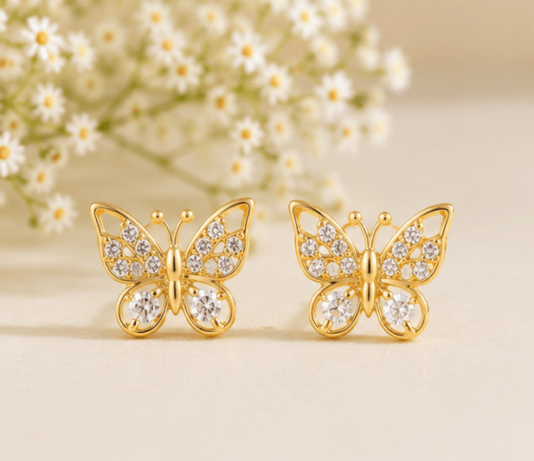 Kids Butterfly Gold Earrings