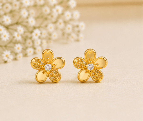 Kids Flower Gold Studs