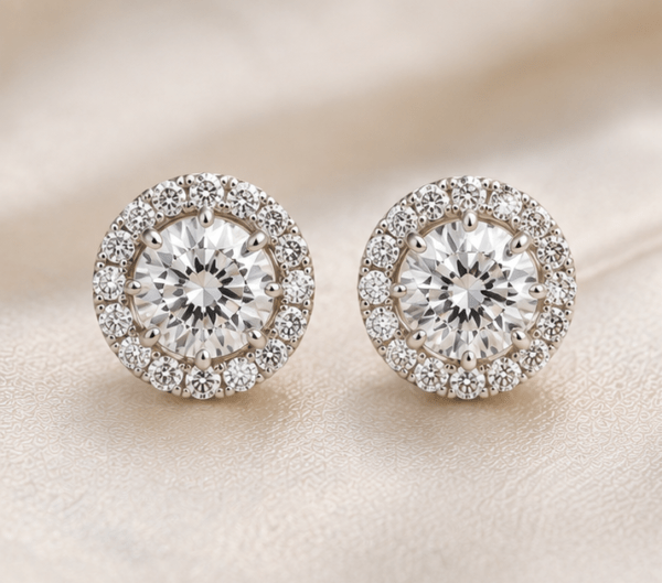 Diamond Halo Earrings