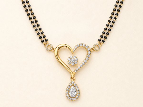 Everlasting Spark Diamond Heart Mangalsutra