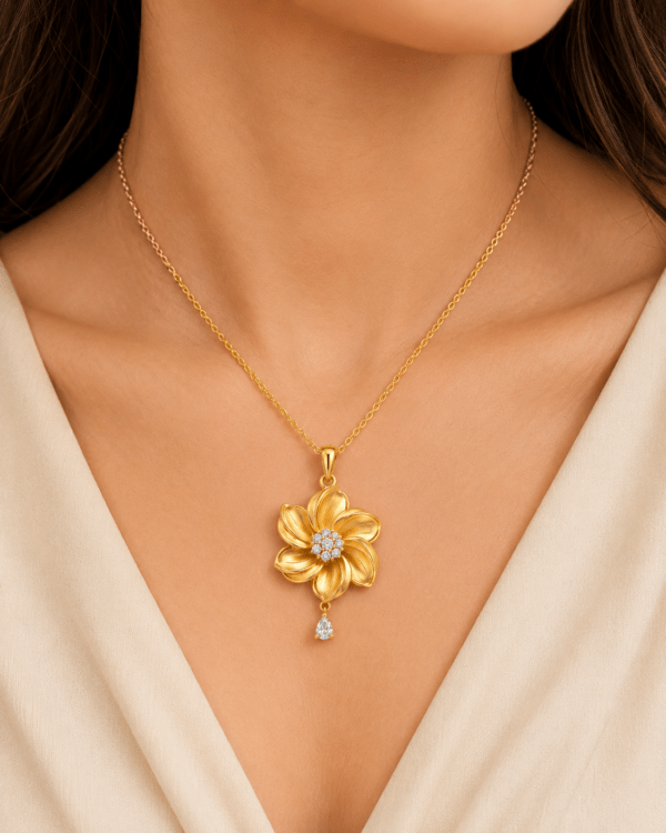 Auric Bloom Gold Floral Pendant