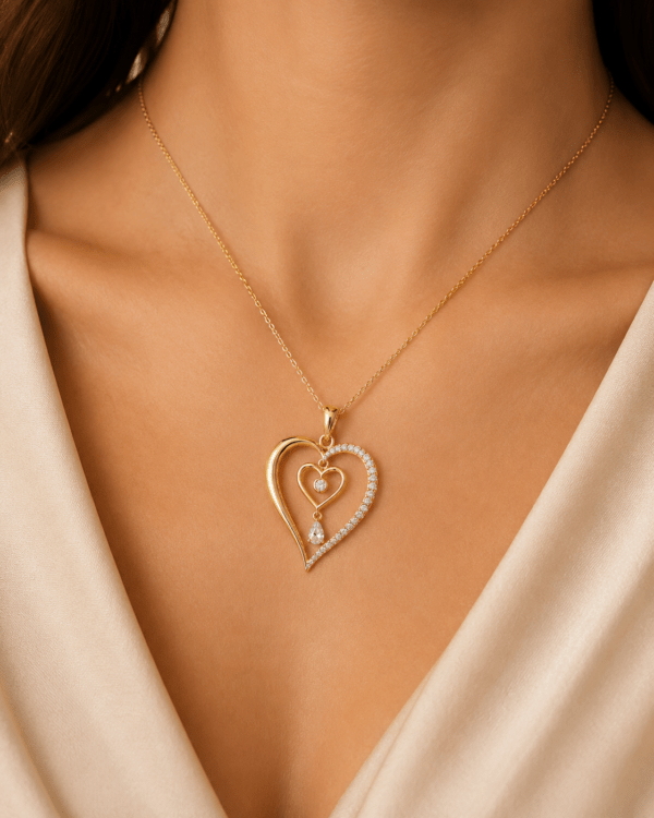 Eternal Twin Heart Diamond Pendant