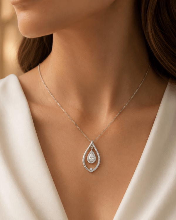 Luminous Drop Diamond Teardrop Pendant