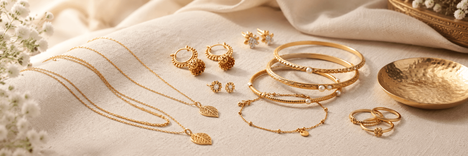 lightweight gold jewellery designs for women