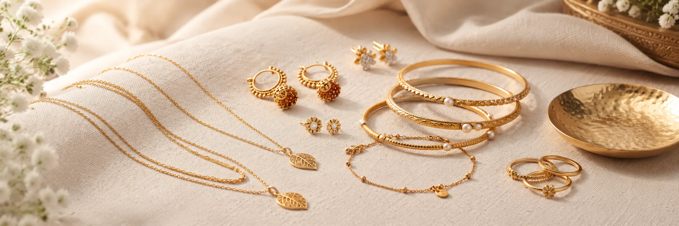 lightweight gold jewellery designs for women